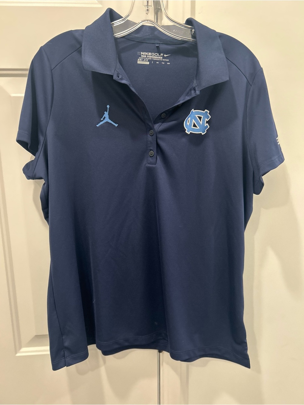 Nike Golf Jordan UNC Tar Heels Dri-FIT Polo Women’s XXL Navy Blue